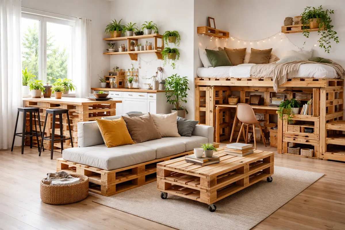 Comment utiliser des palettes pour optimiser l'espace dans un appartement
